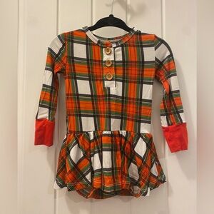 Kiki and Lulu Christmas plaid bamboo Bodysuit dress